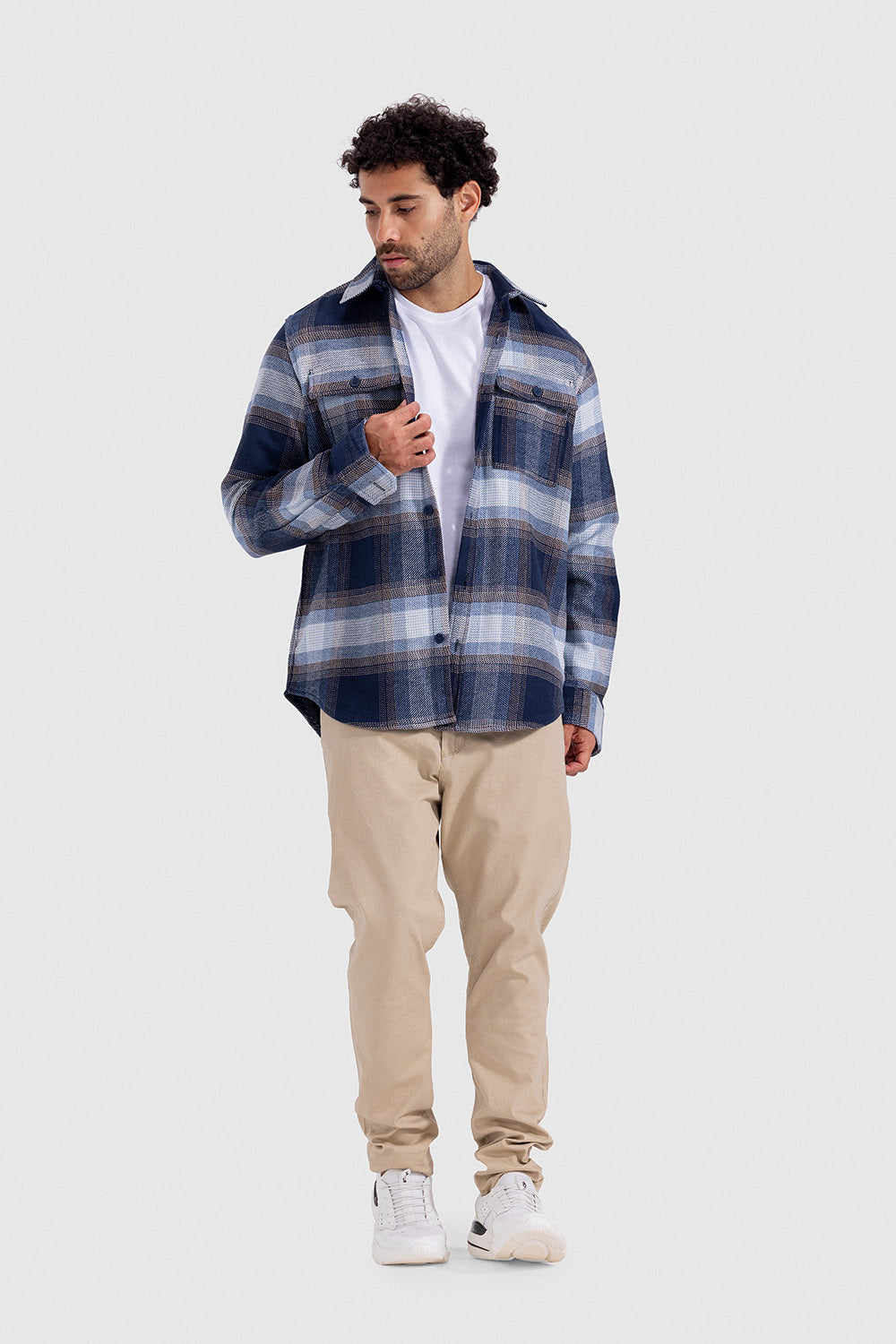 Checked Hoodie Overshirt