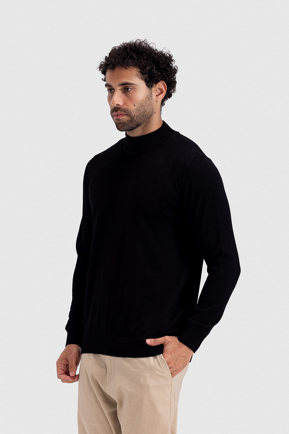 high neck pullover