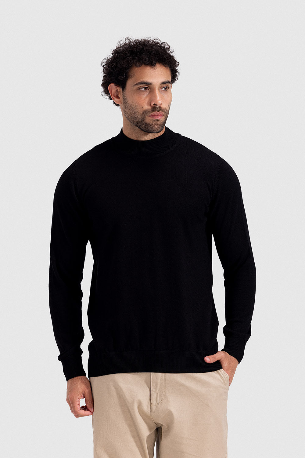 high neck pullover