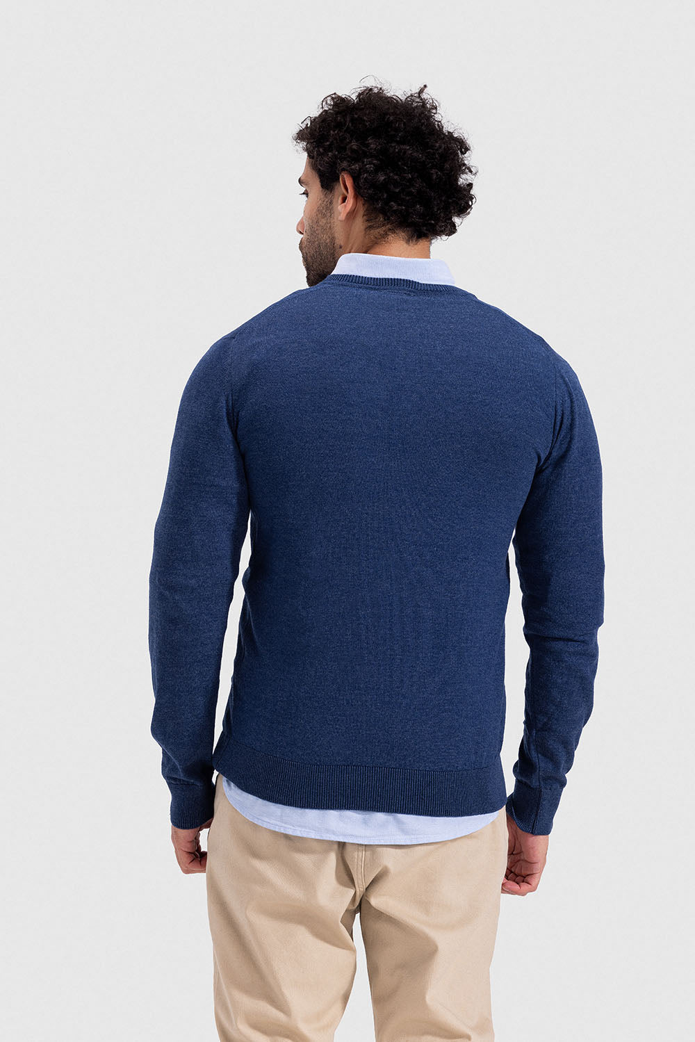 v neck slim fit pullover