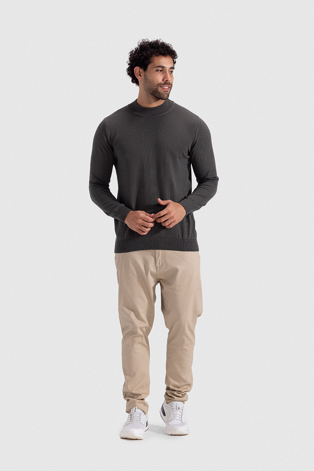 high neck pullover