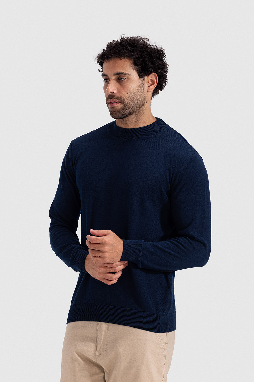 high neck pullover