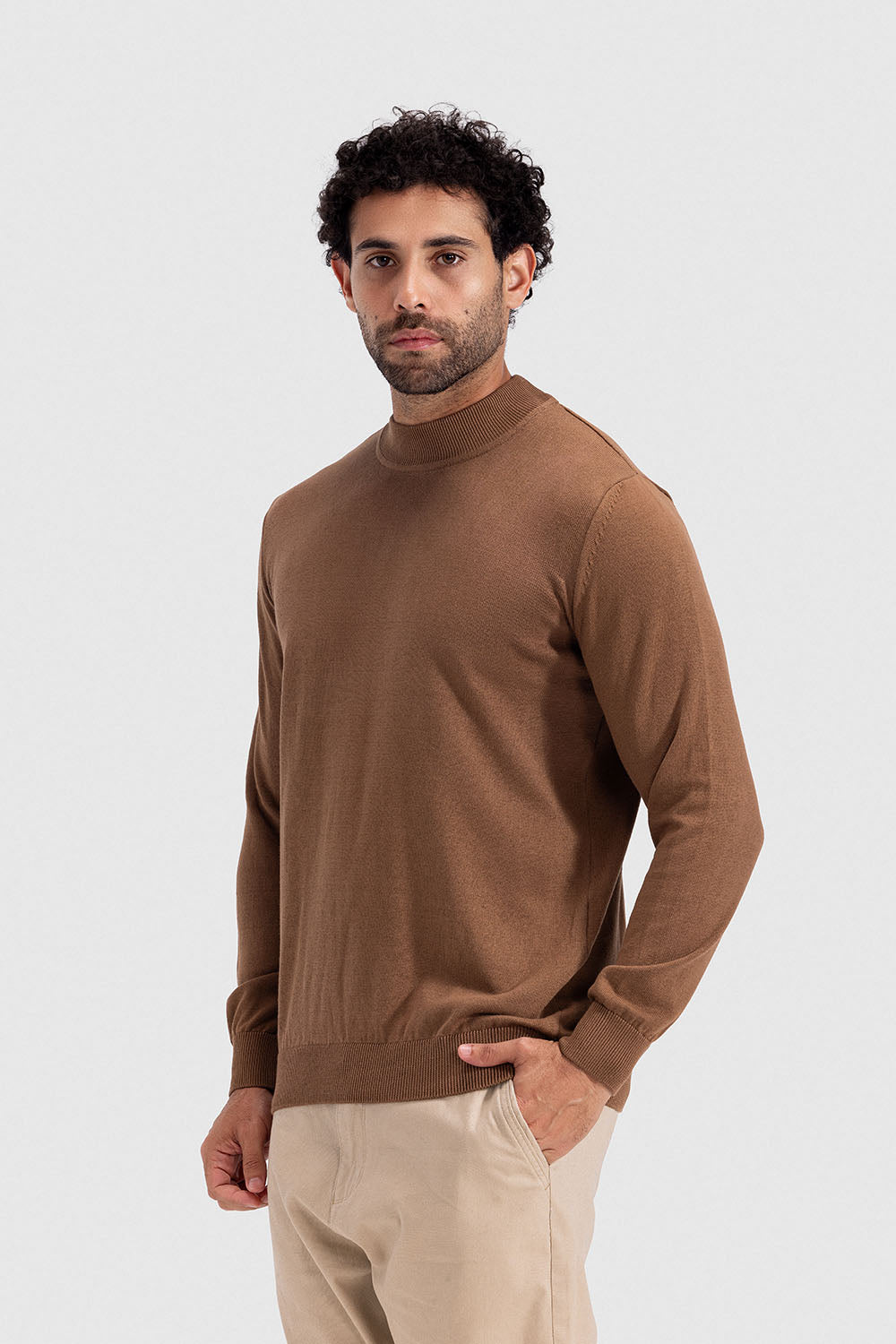 high neck pullover