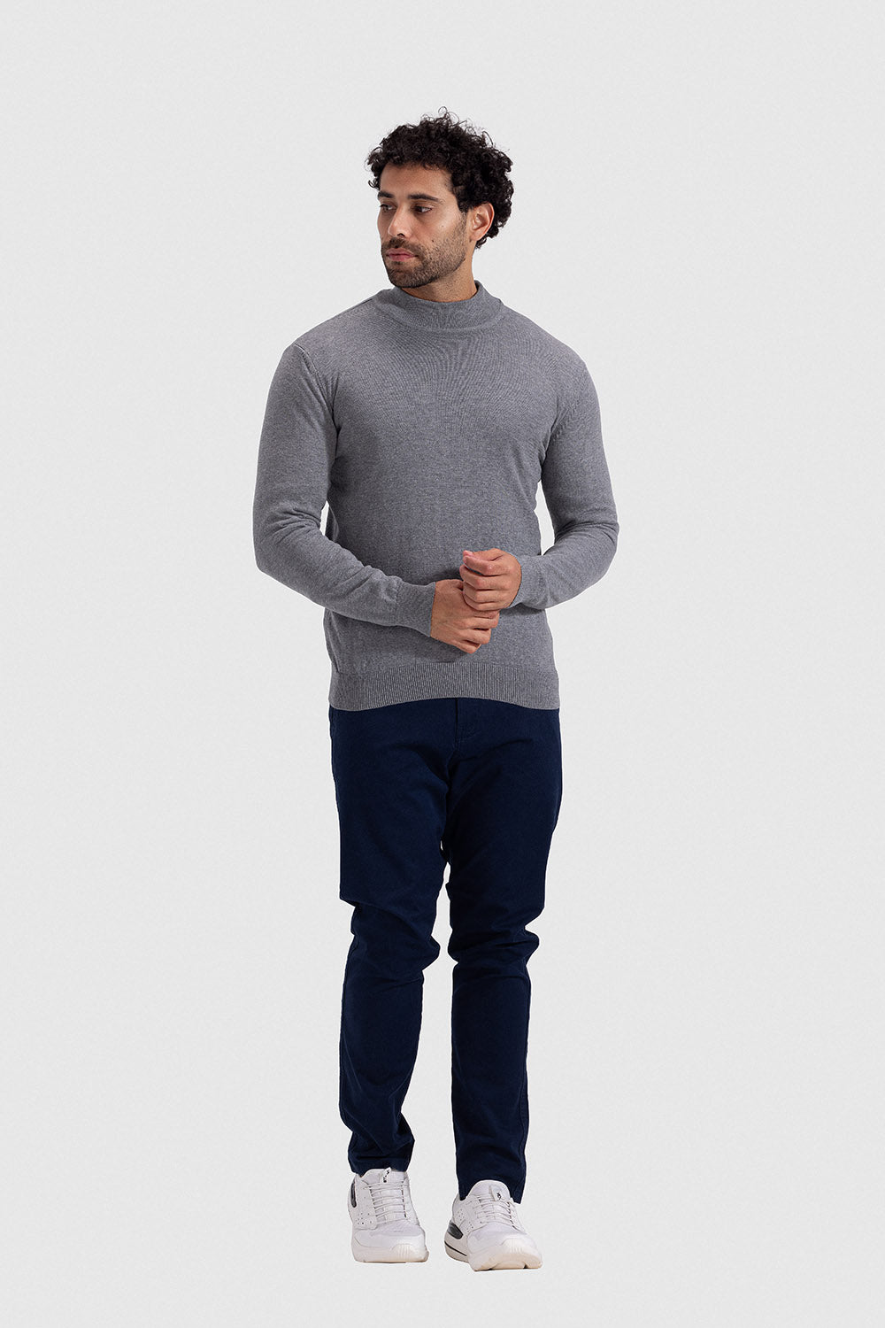 high neck pullover