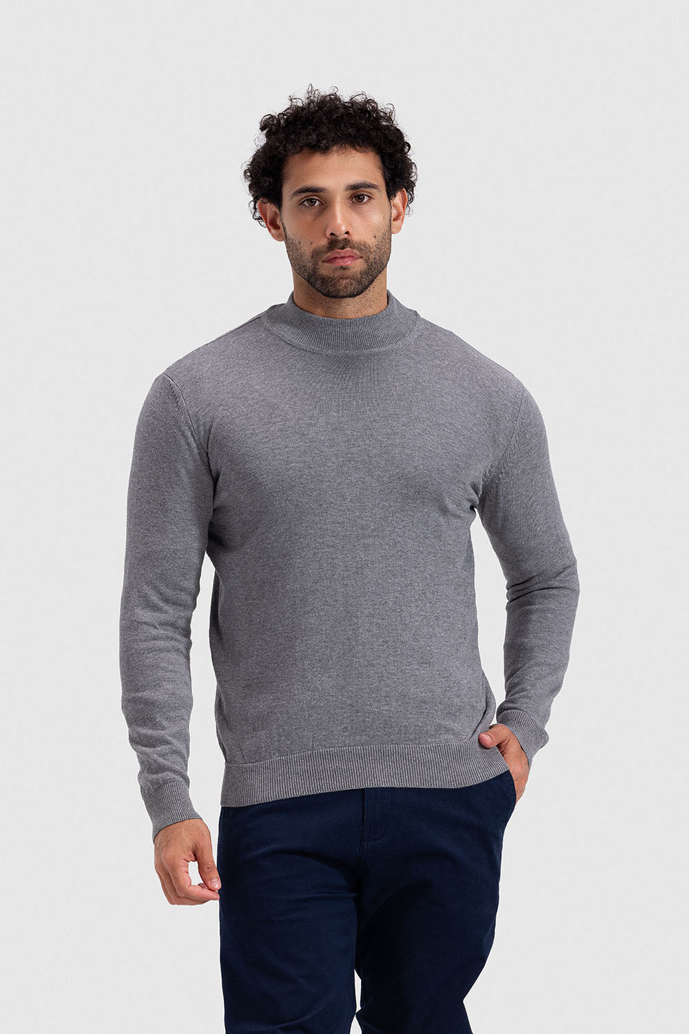 high neck pullover