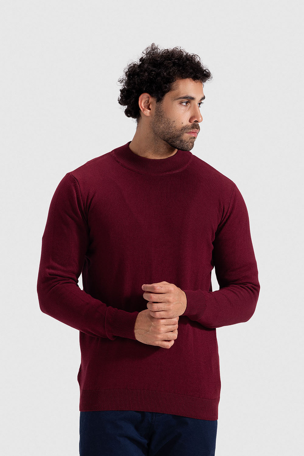 high neck pullover