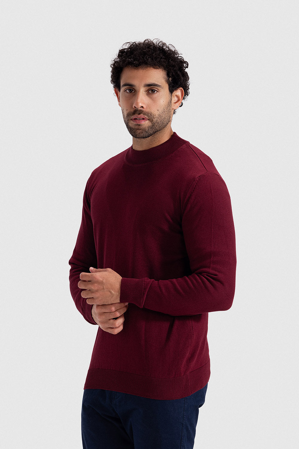 high neck pullover