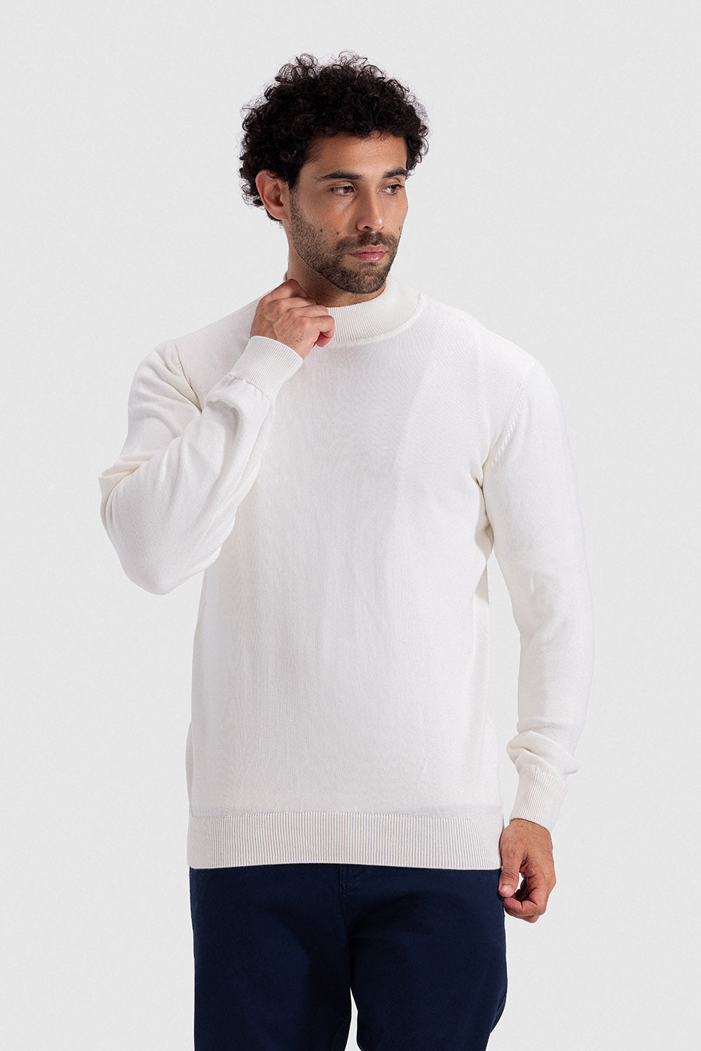 high neck pullover
