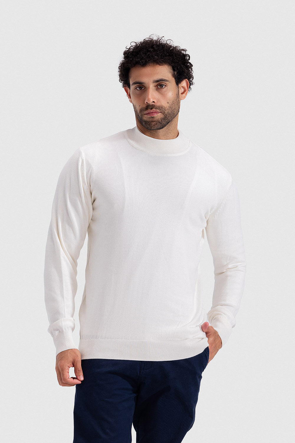 high neck pullover