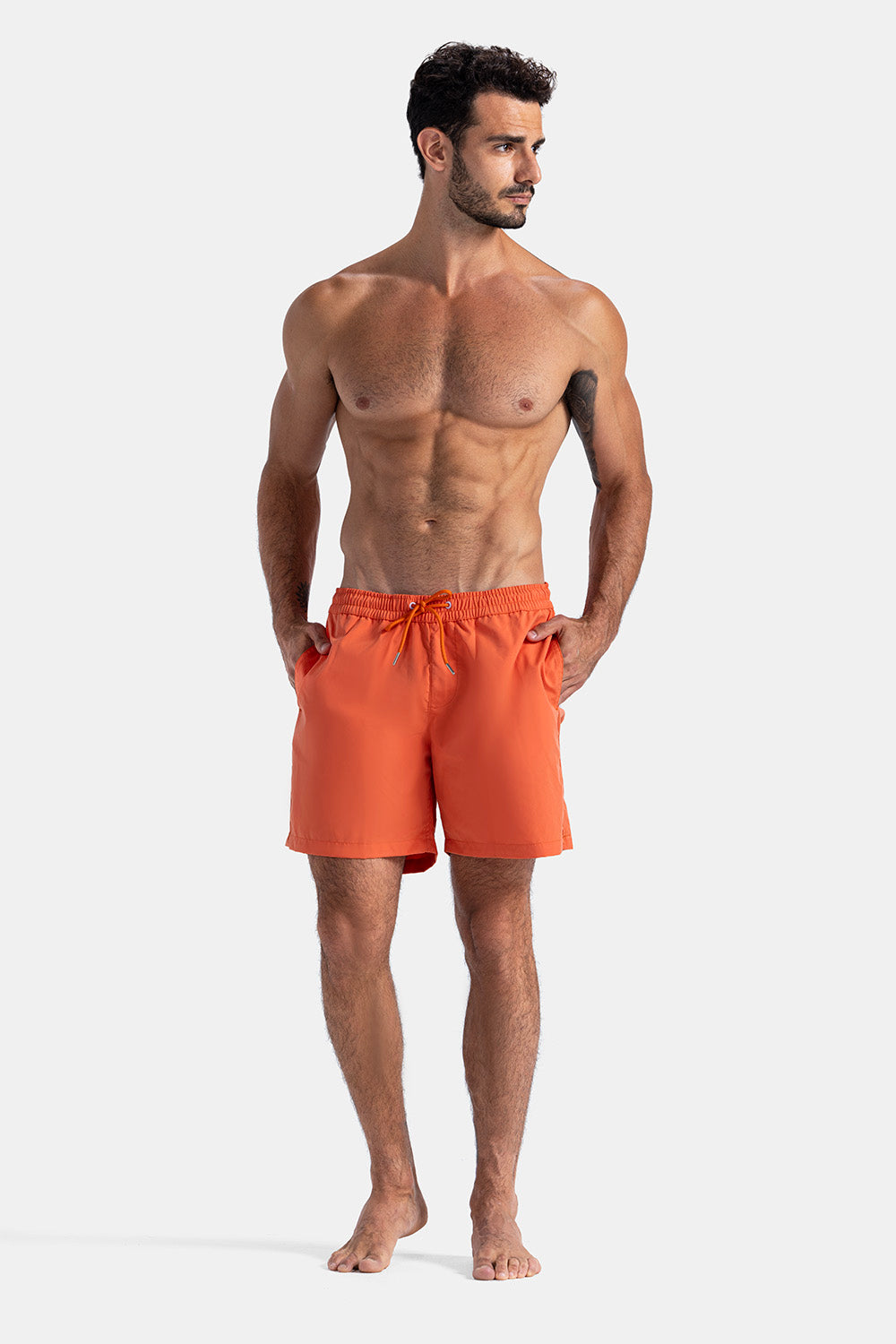 Orange Slim Fit Swimming short