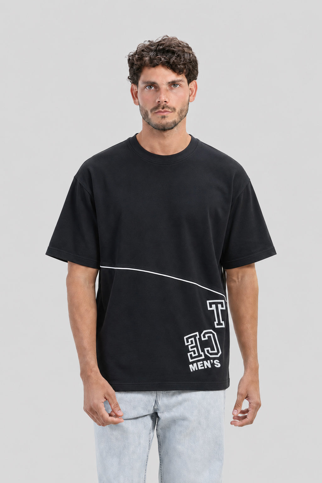 Crew Neck Over Size Printed T-shirt