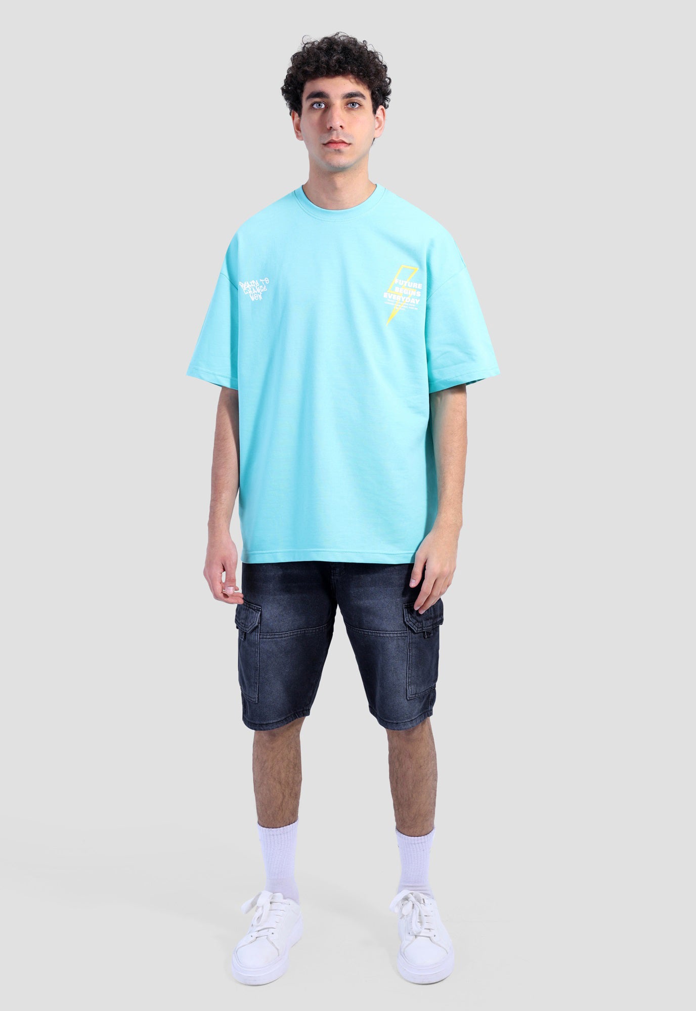 Crew Neck Over Size Printed T-shirt