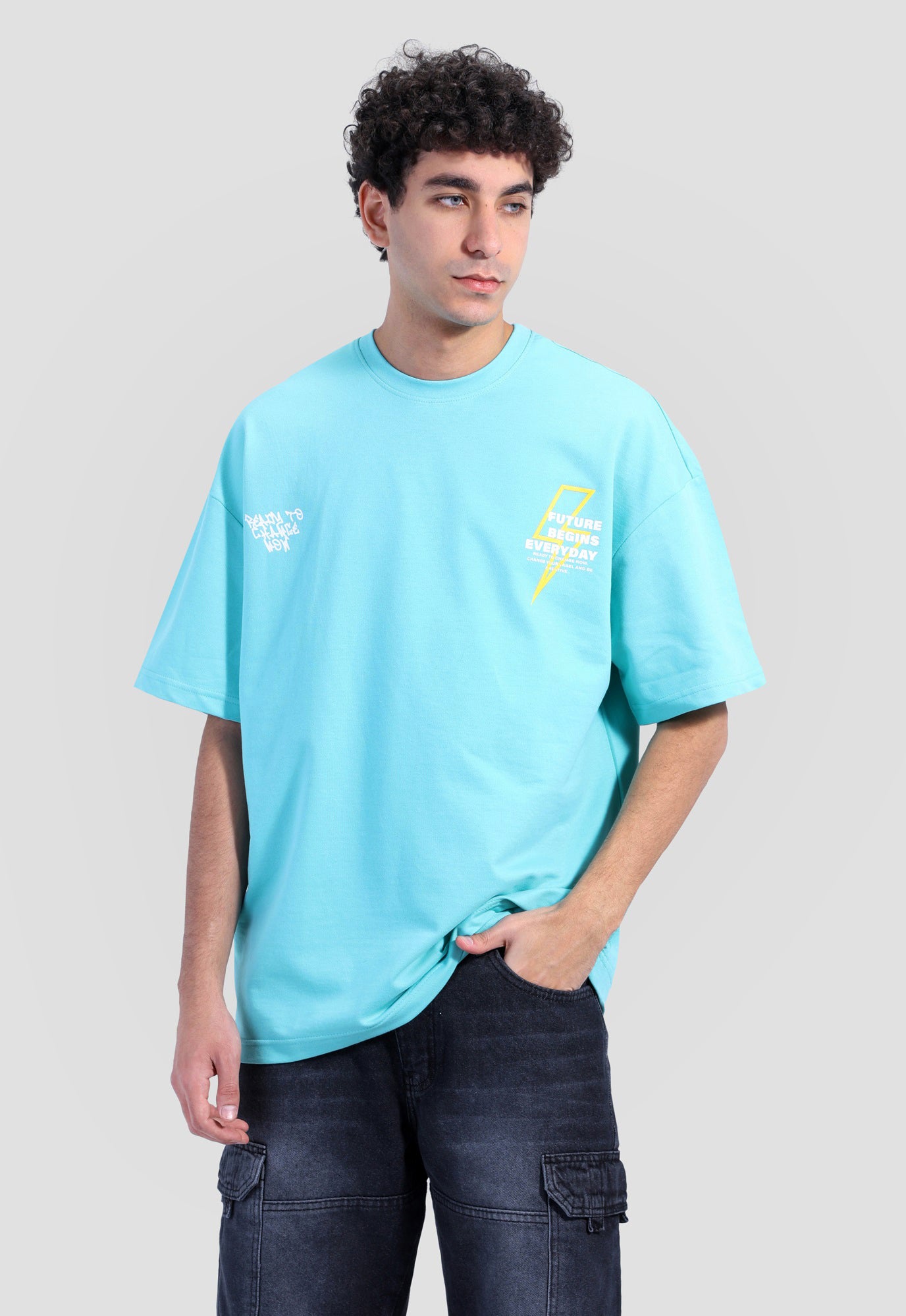 Crew Neck Over Size Printed T-shirt
