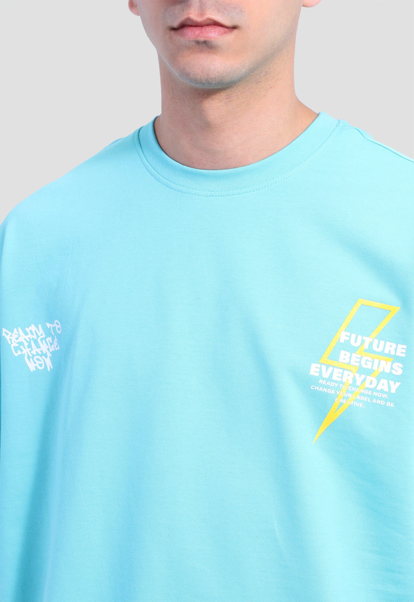 Crew Neck Over Size Printed T-shirt
