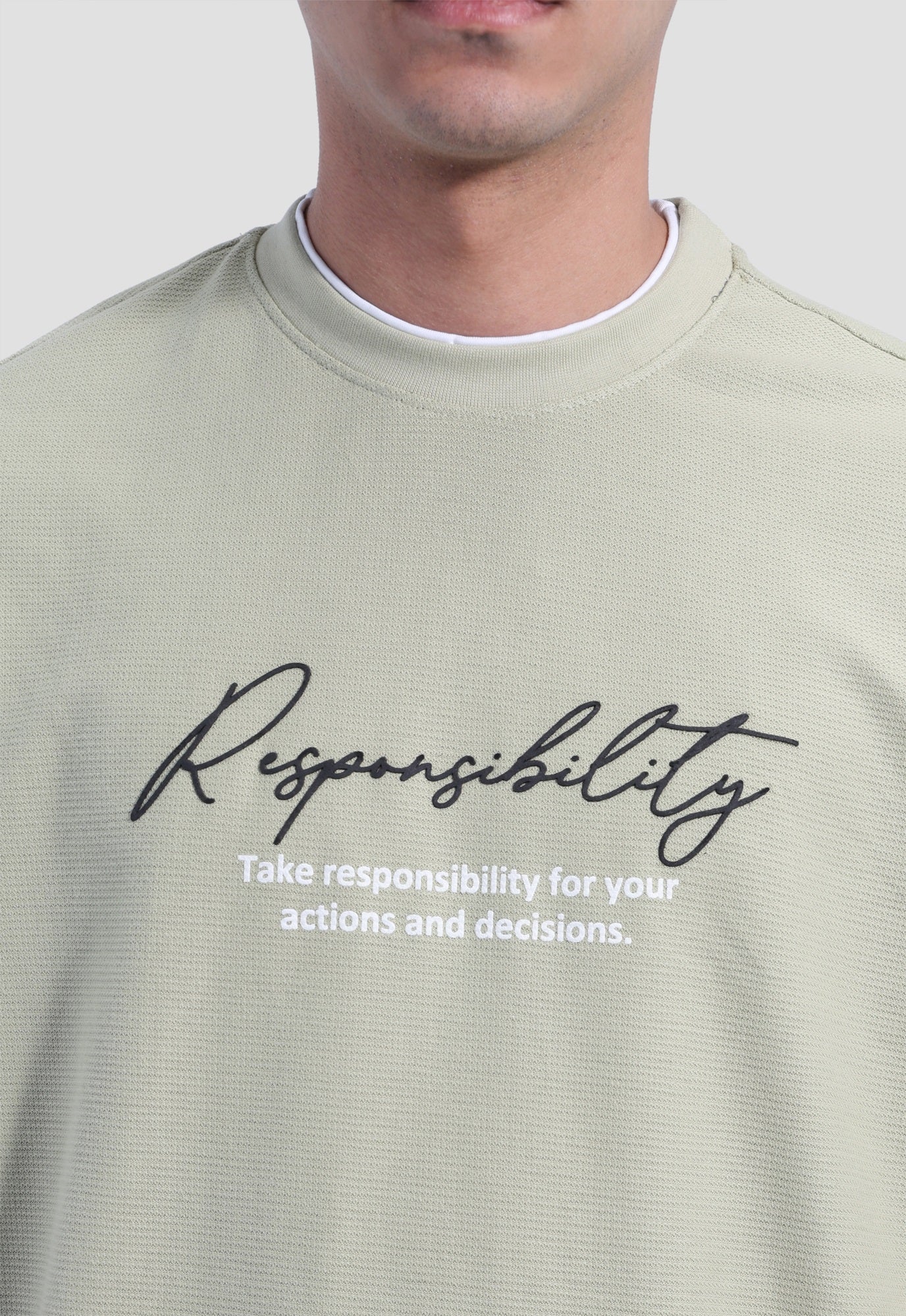 Crew Neck Over Size Printed T-shirt