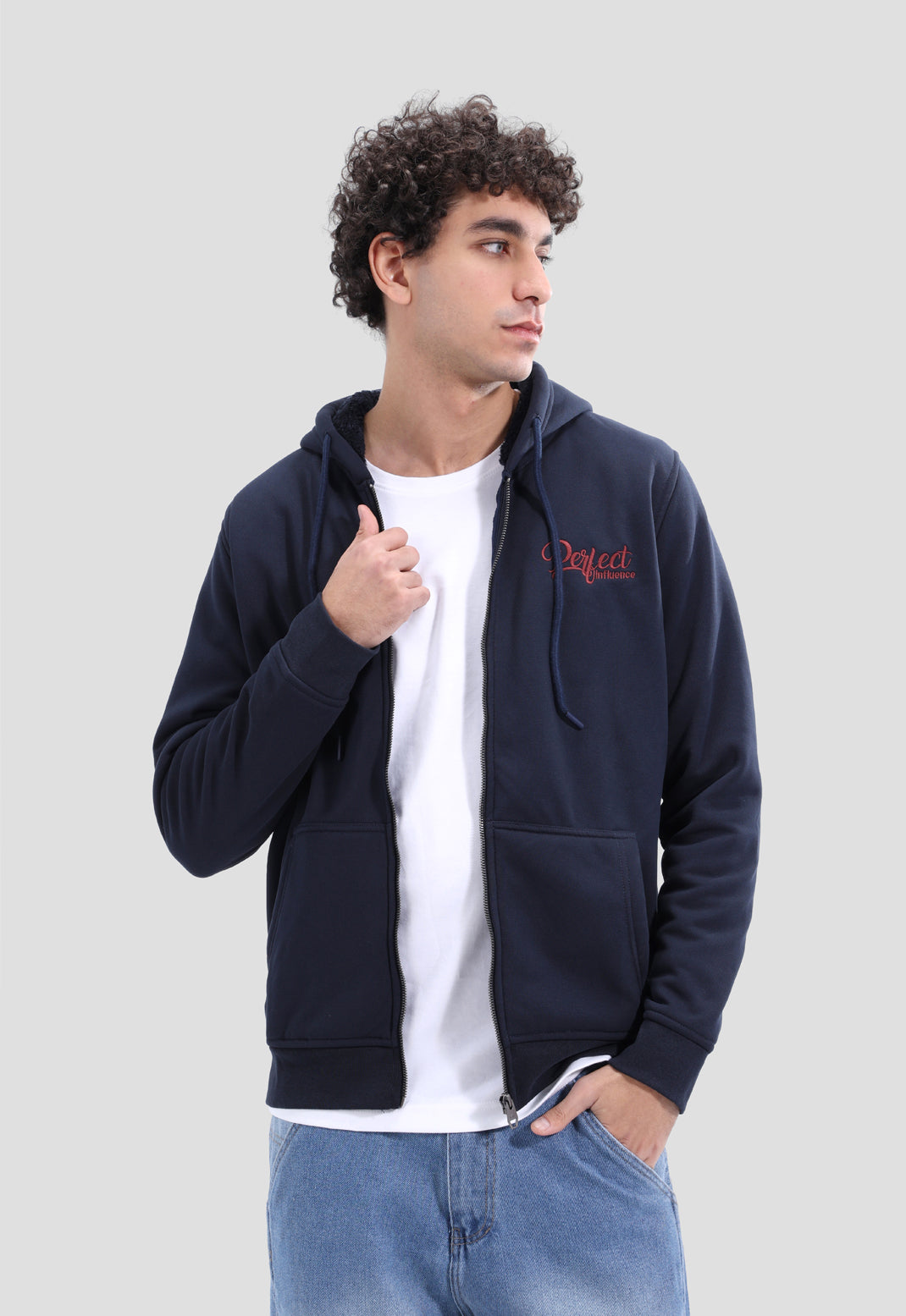 Full Zipper Printed Sweatshirt