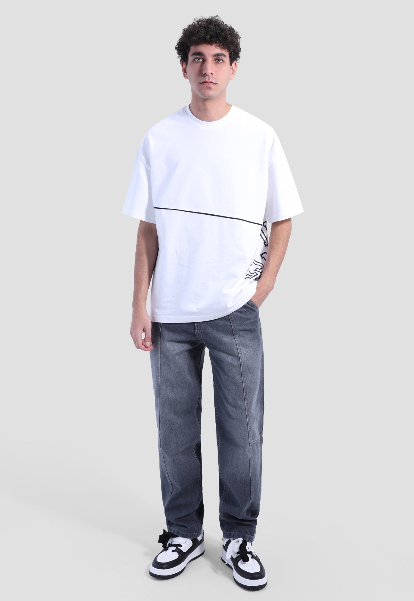 Crew Neck Over Size Printed T-shirt