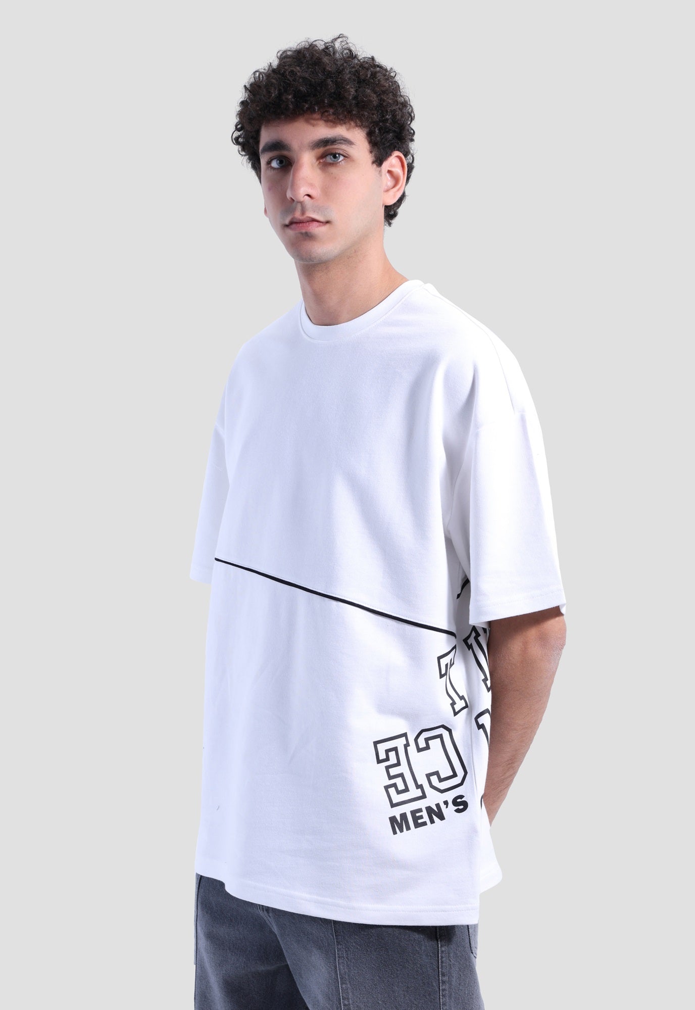 Crew Neck Over Size Printed T-shirt