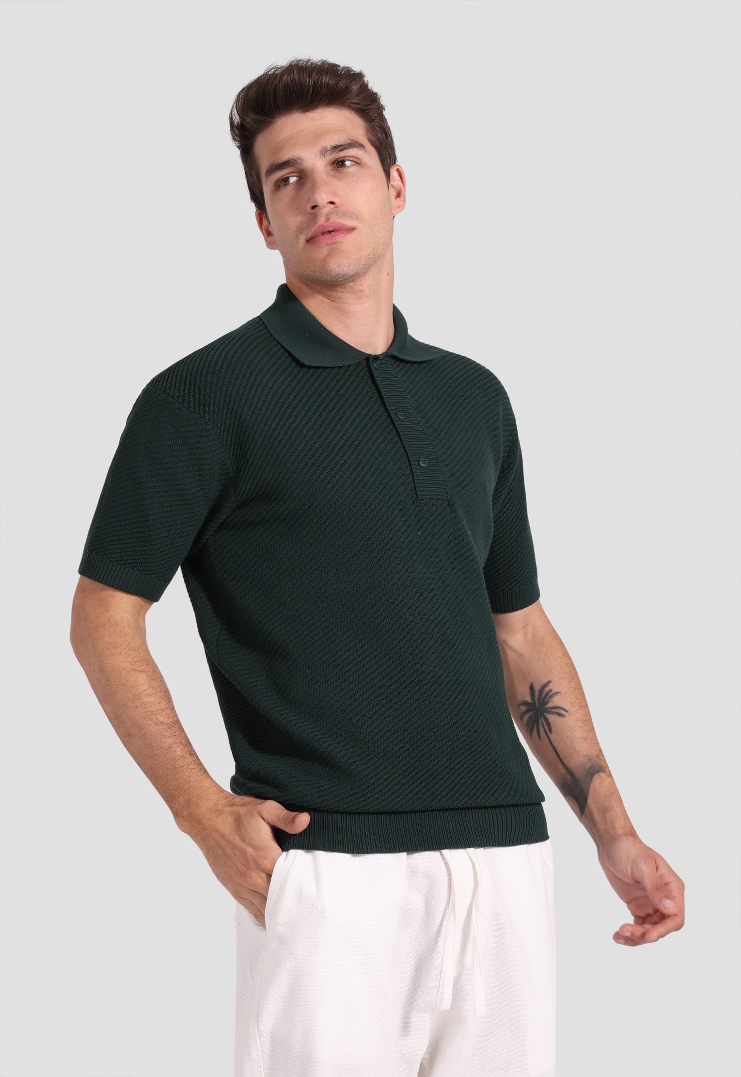 Over Size Knitted Polo Shirt
