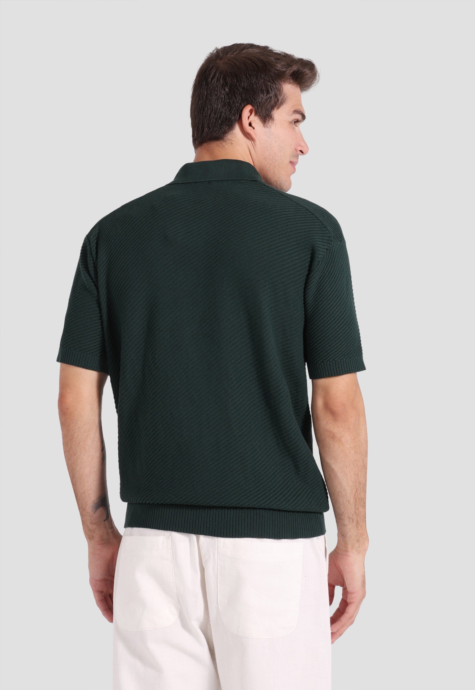 Over Size Knitted Polo Shirt