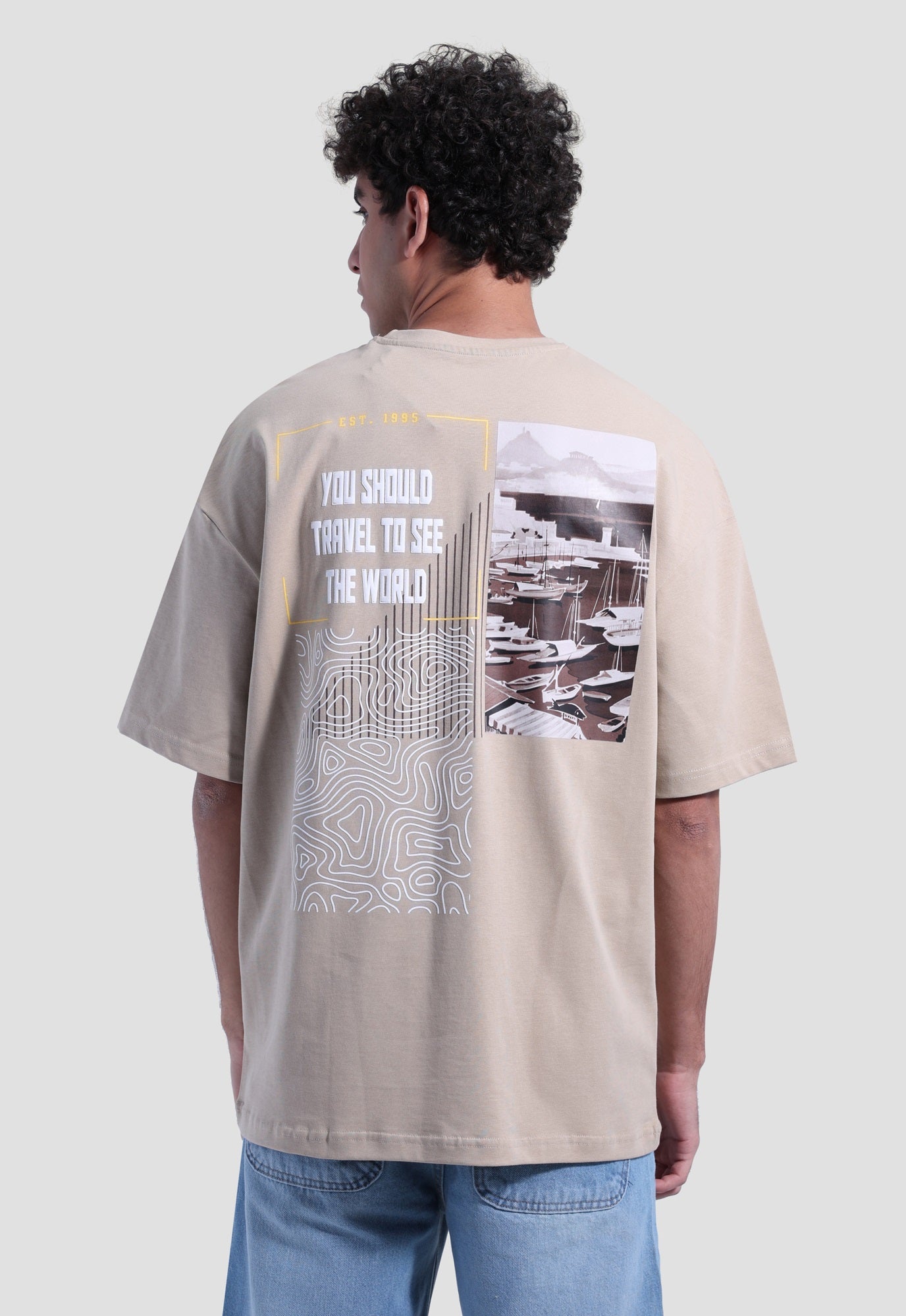 Crew Neck Over Size Printed T-shirt