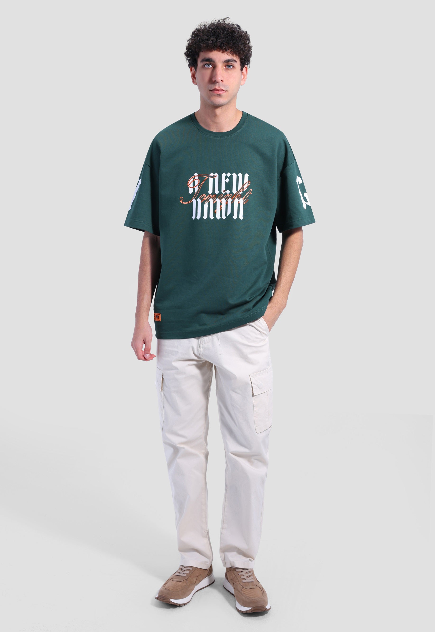 Crew Neck Over Size Printed T-shirt