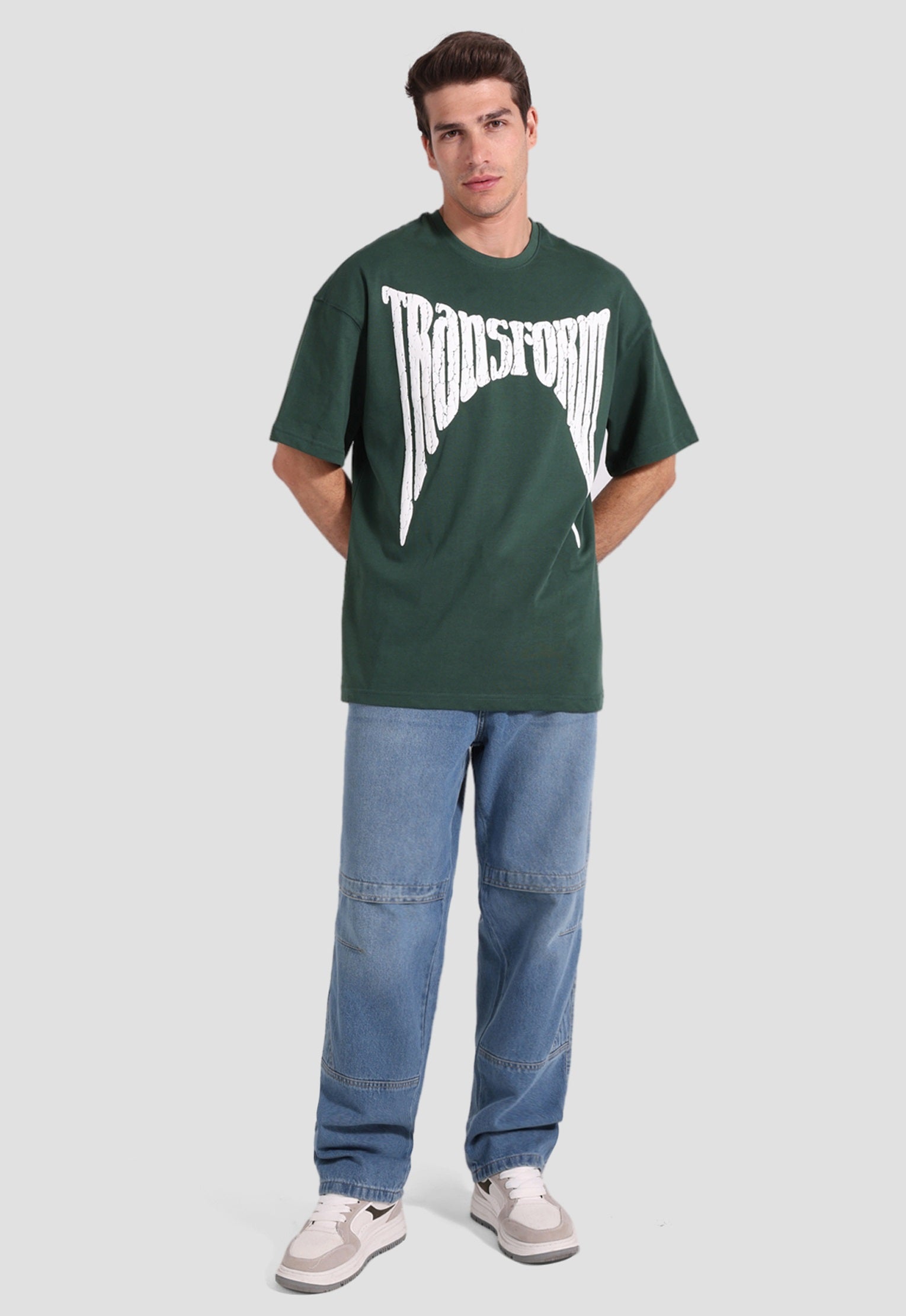 green over size printed t-shirt