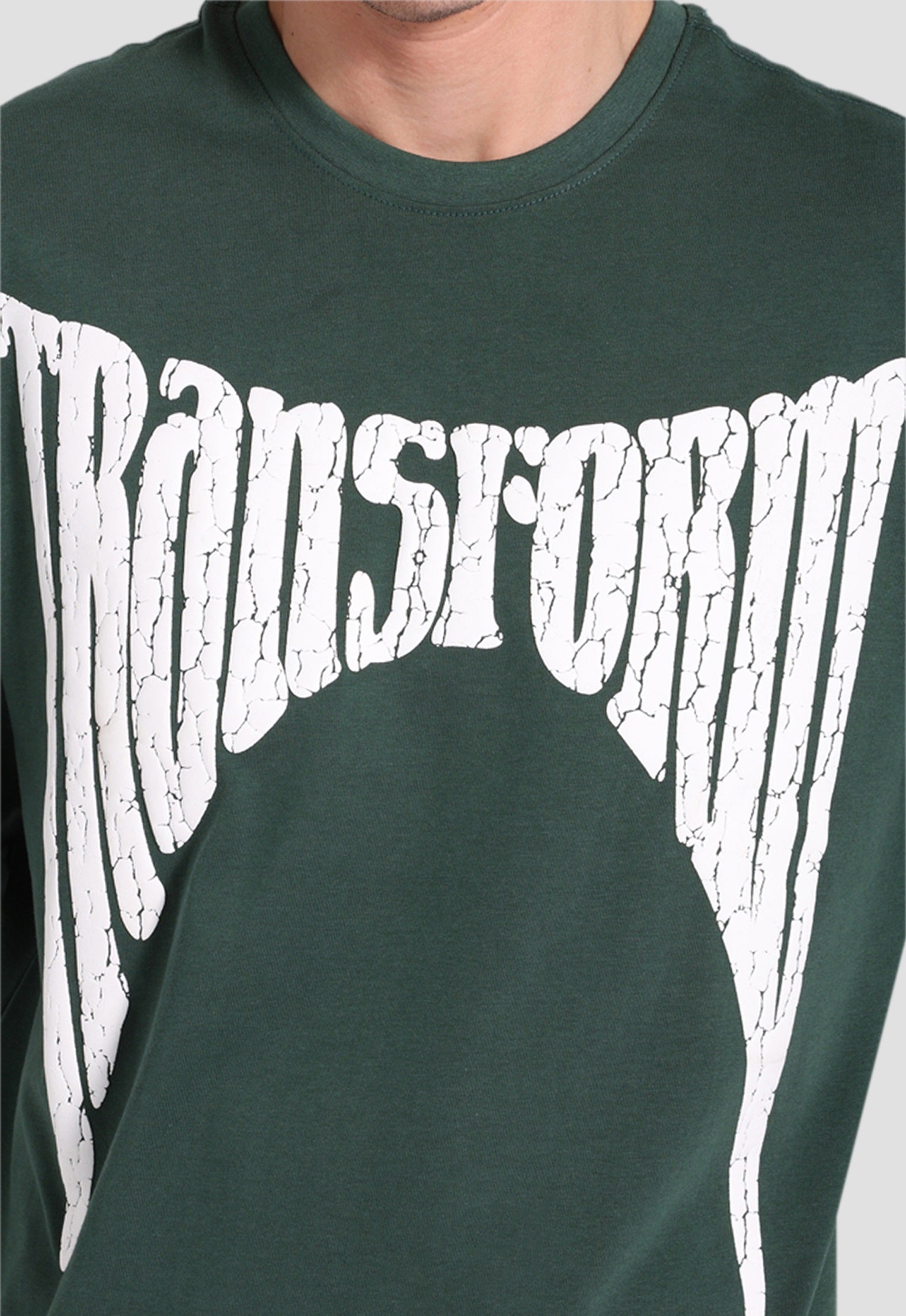 green over size printed t-shirt
