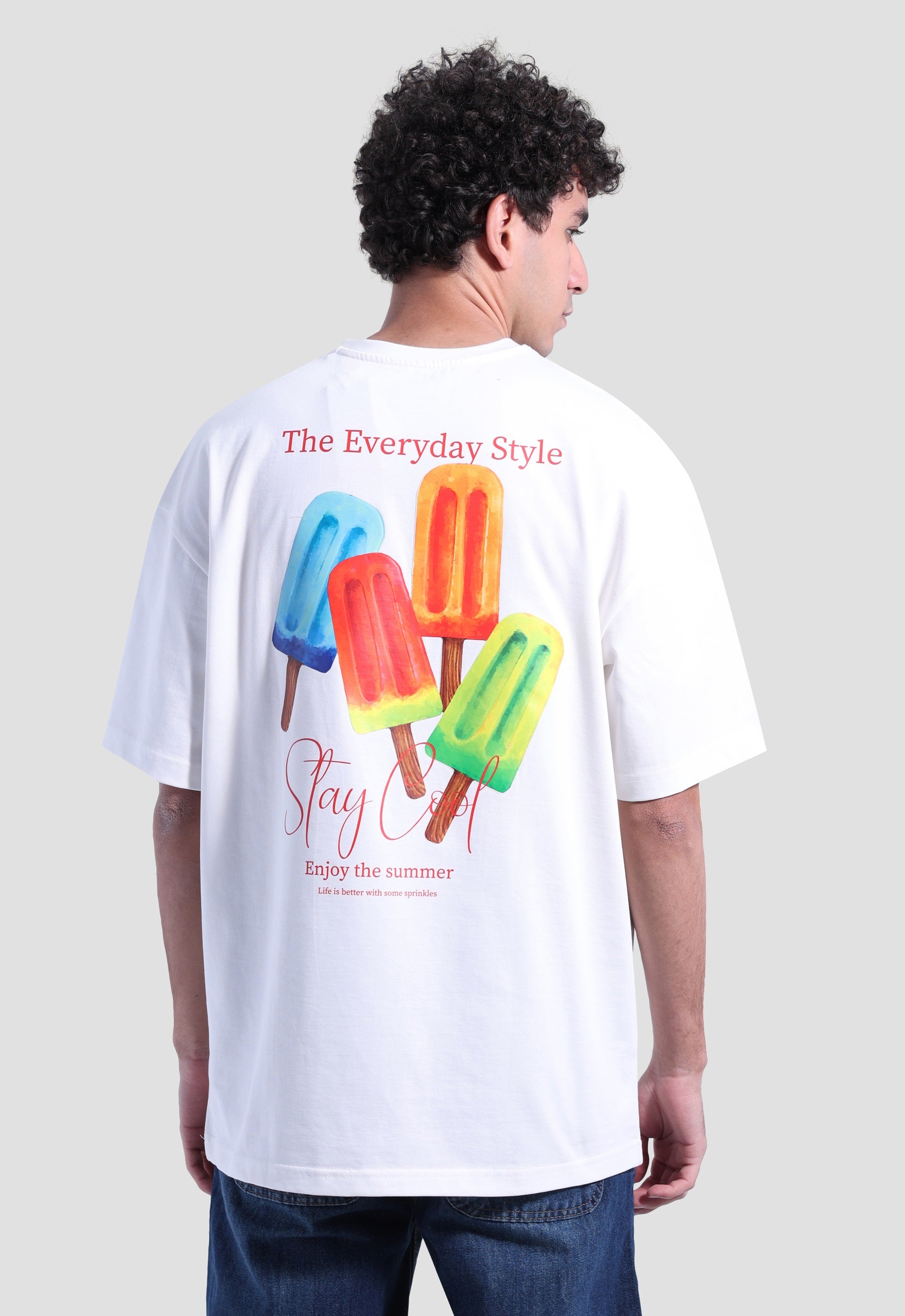 Crew Neck Over Size Printed T-shirt