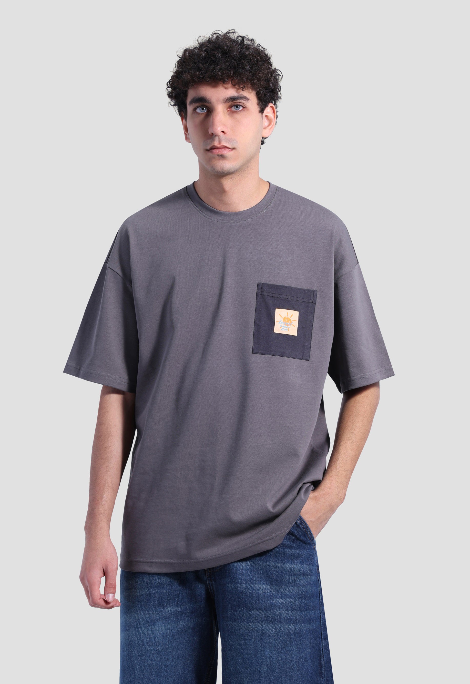 Crew Neck Over Size Printed T-shirt