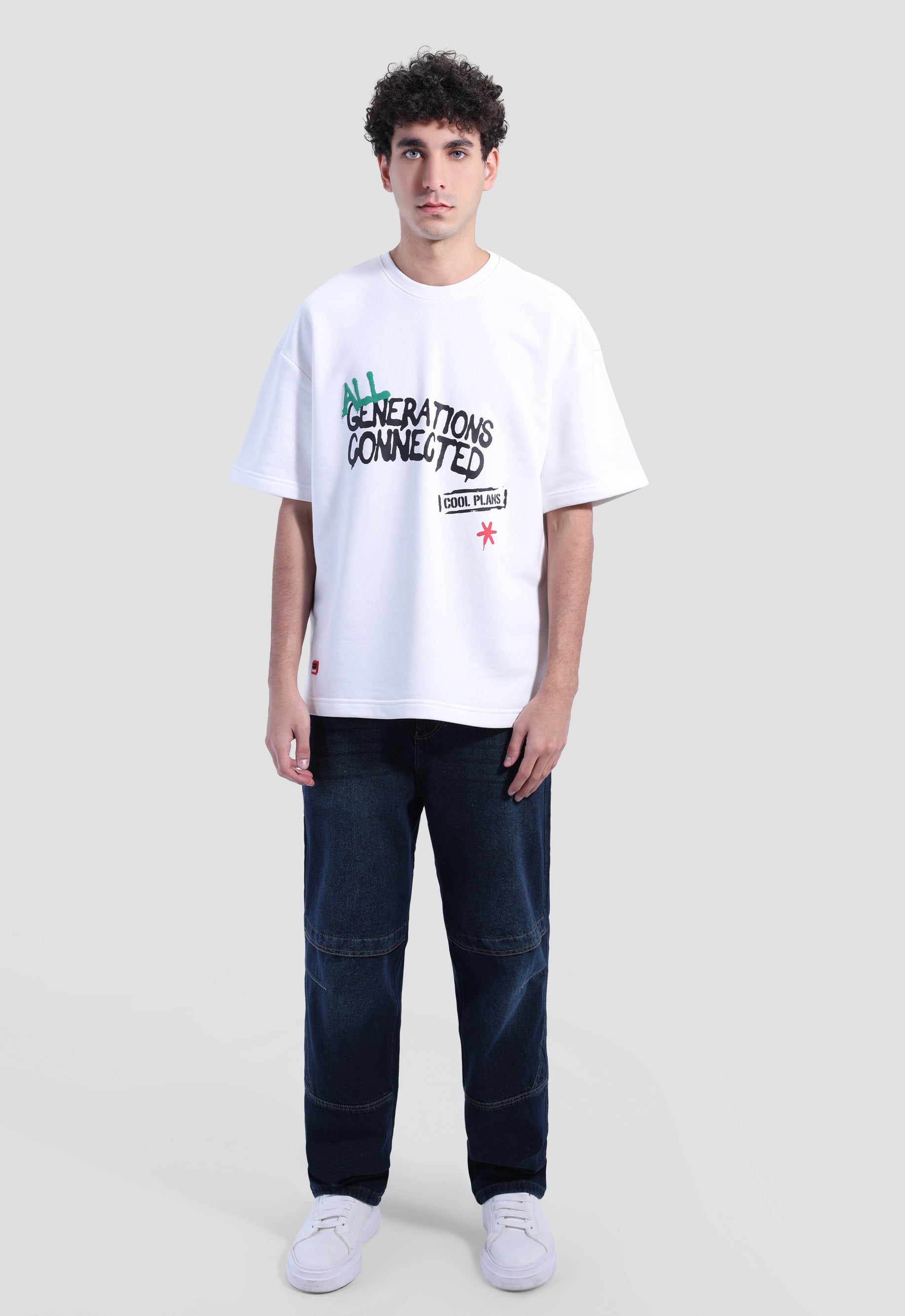 Crew Neck Over Size Printed T-shirt