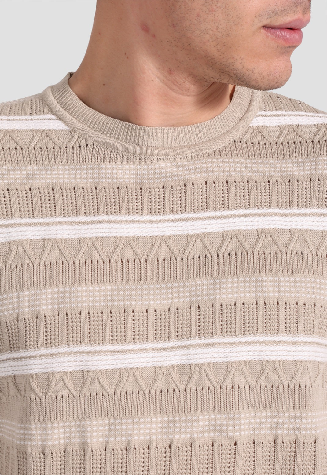 bige crew neck knitted t-shirt