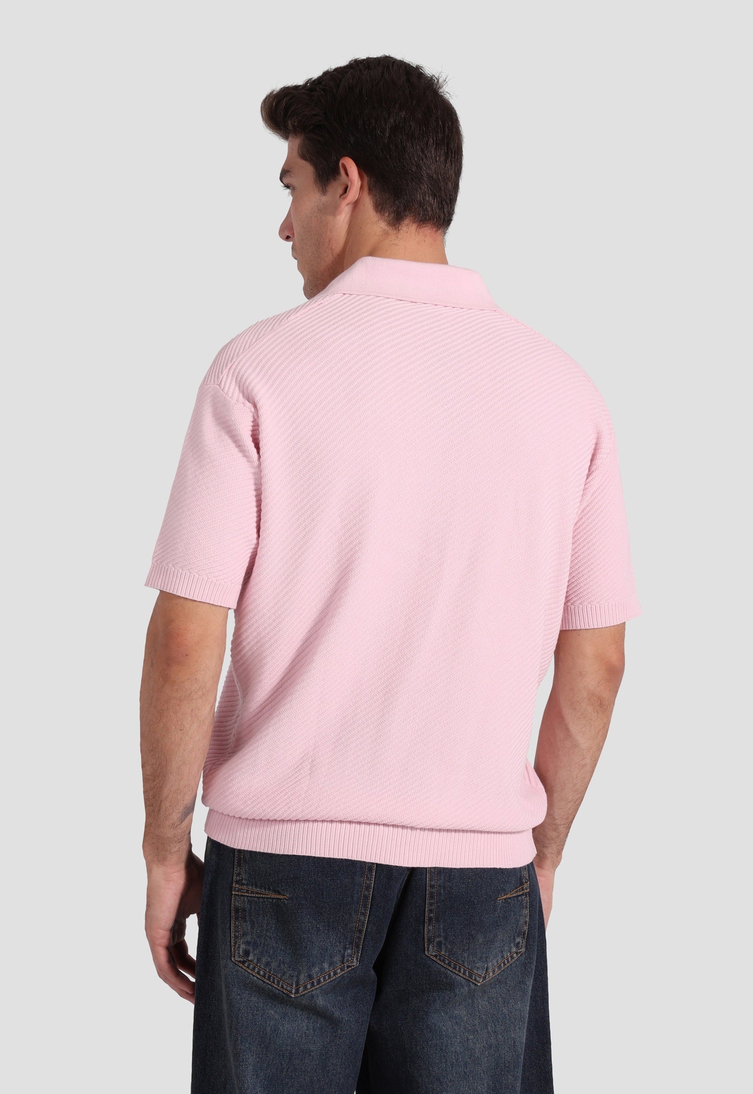 Over Size Knitted Polo Shirt