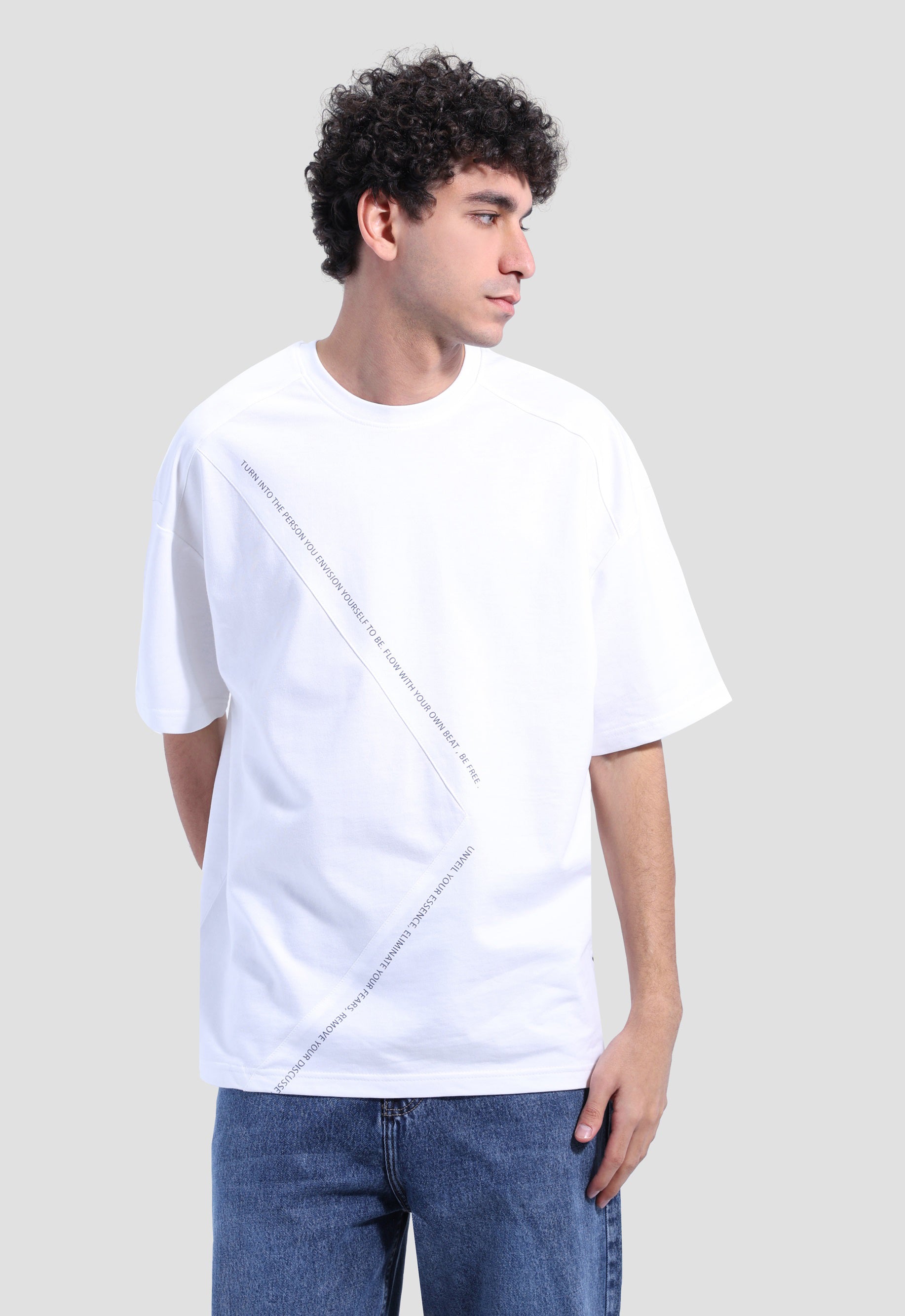 Crew Neck Over Size Printed T-shirt
