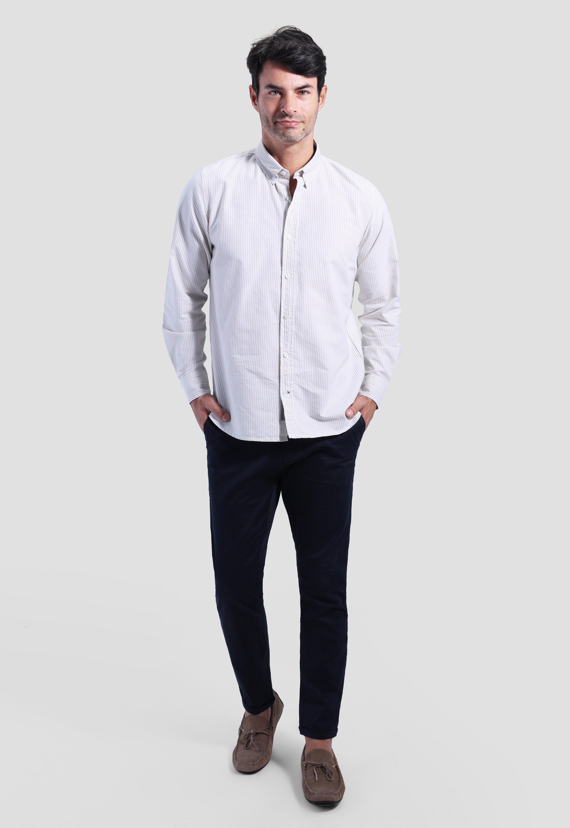 Slim Fit Striped Oxford Shirt
