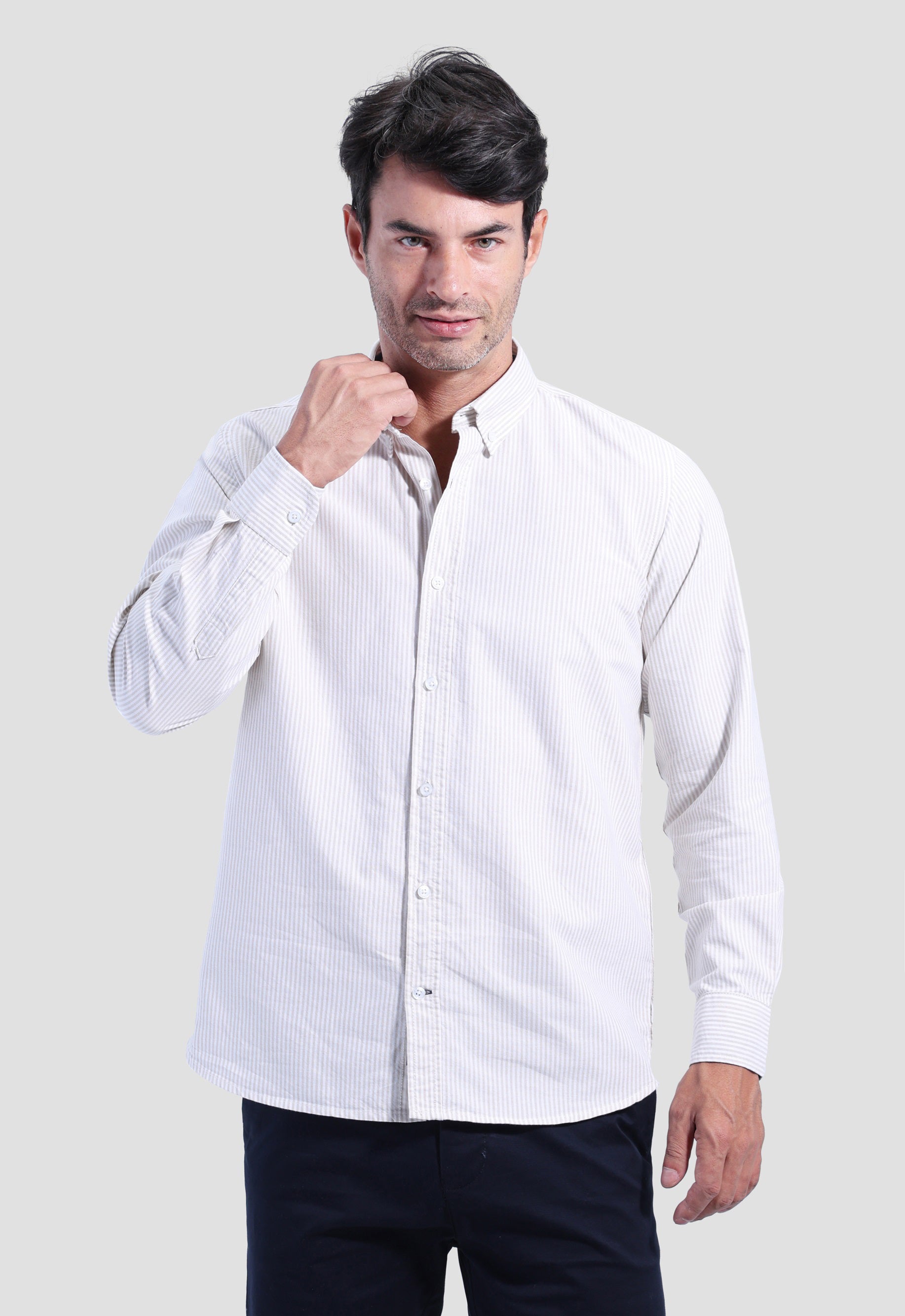 Slim Fit Striped Oxford Shirt