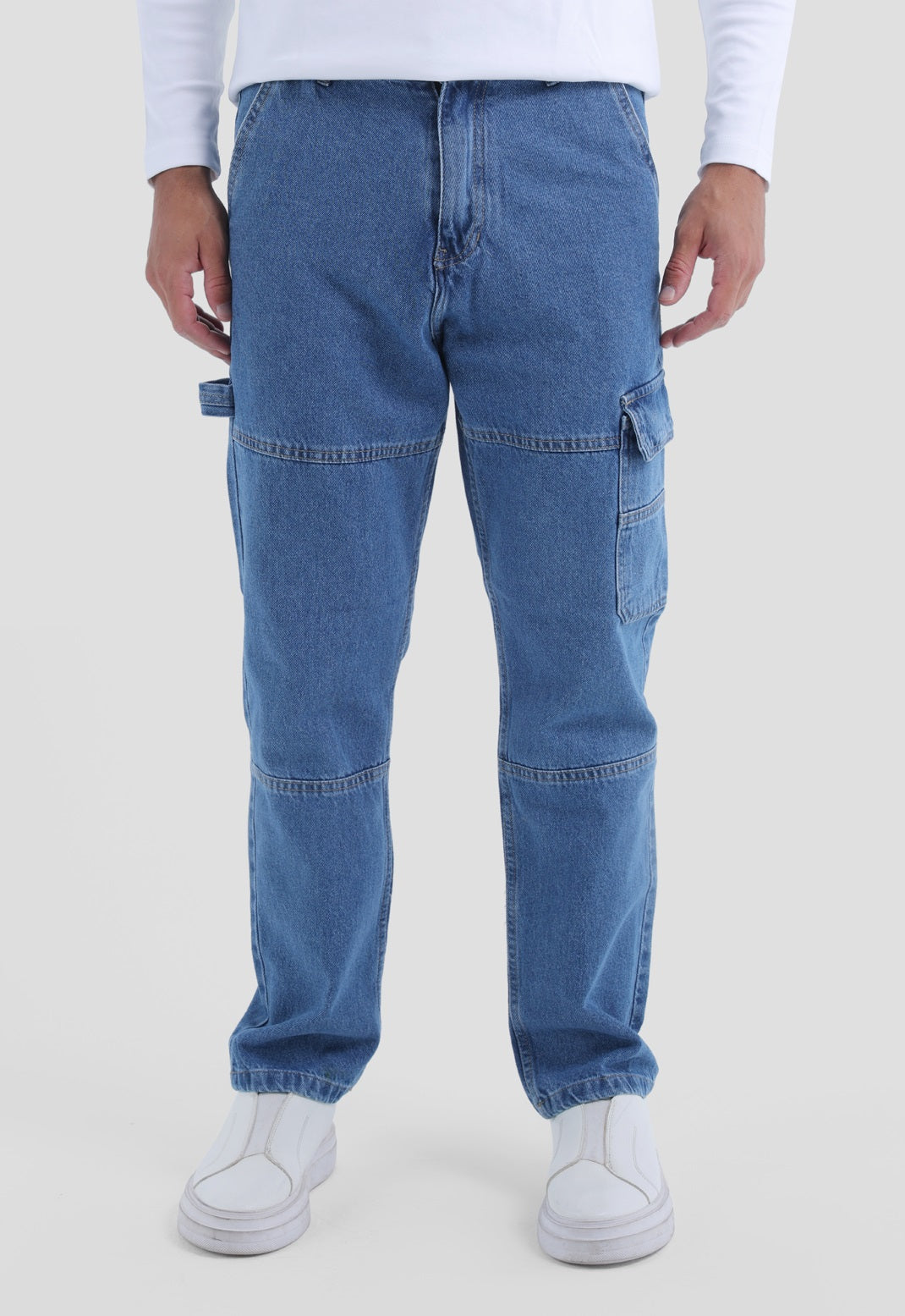 CARGO FIT DENIM PANTS