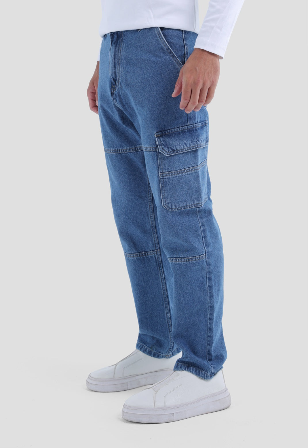 CARGO FIT DENIM PANTS