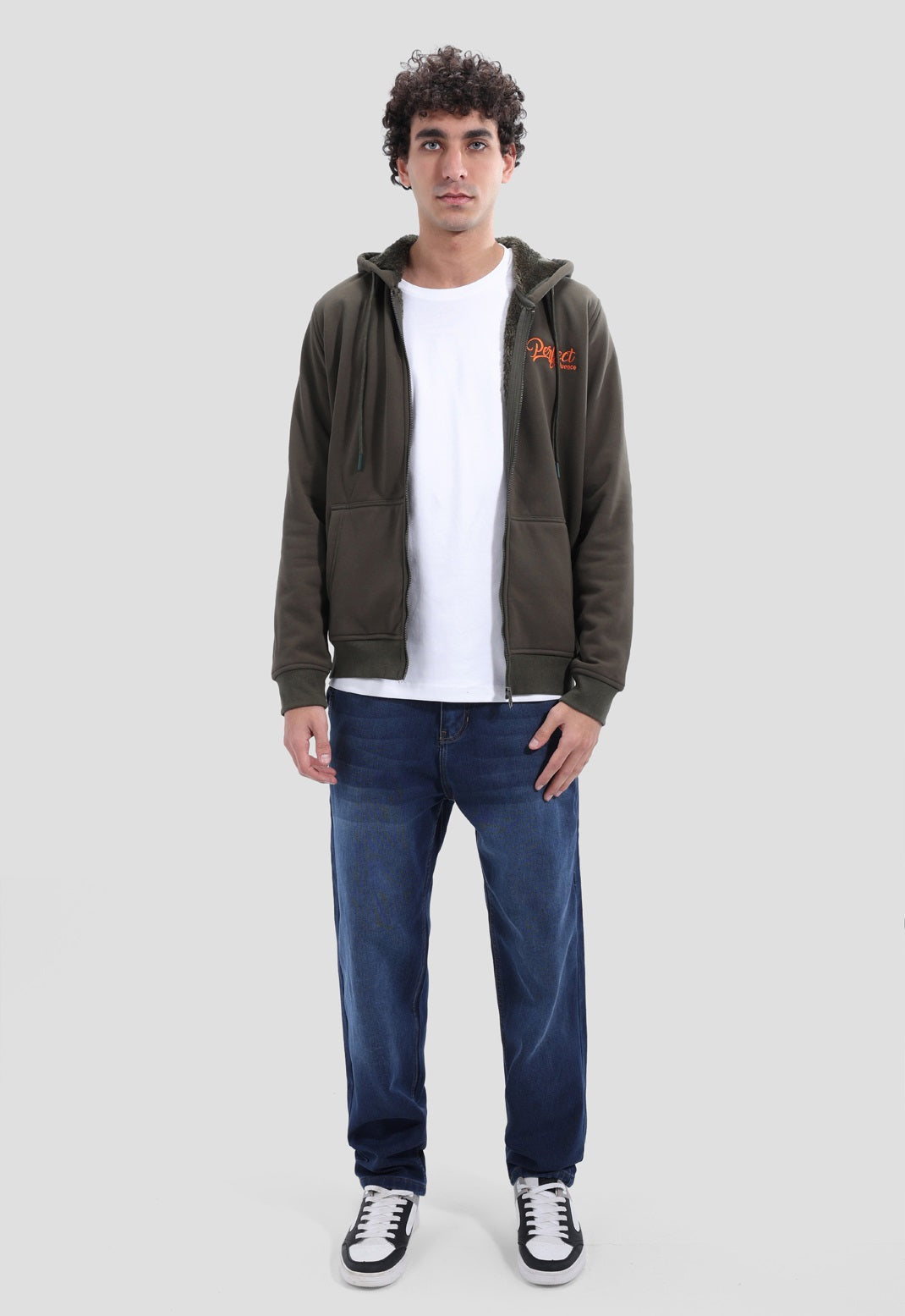 Full Zipper Printed Sweatshirt