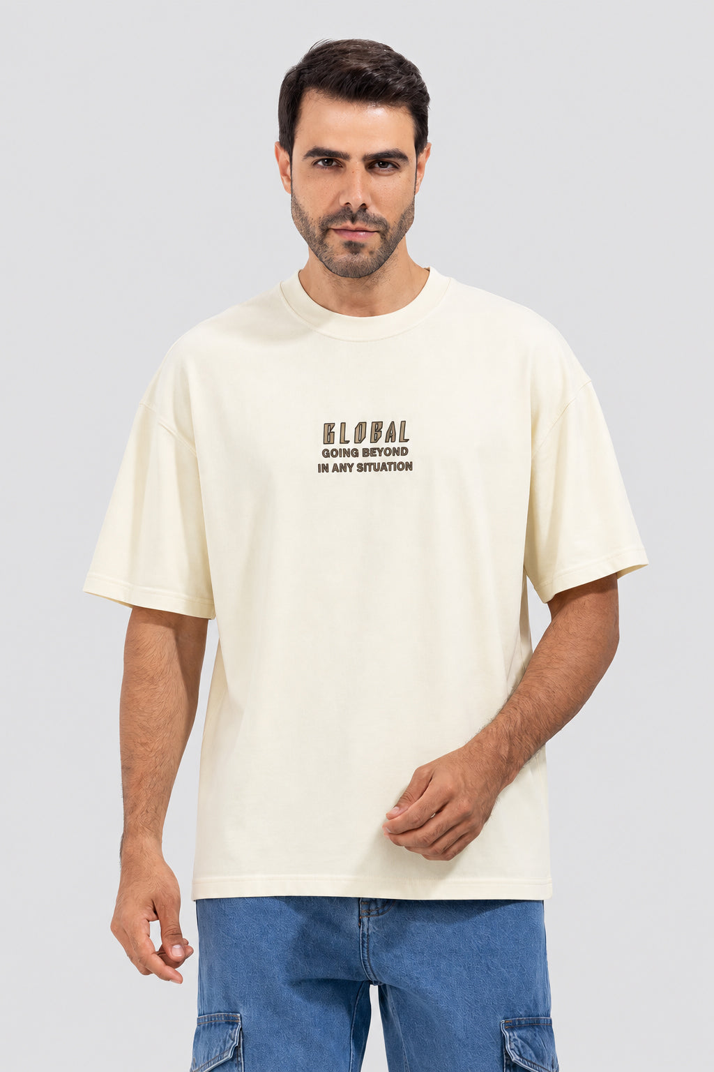 Crew Neck Over Size Printed T-shirt