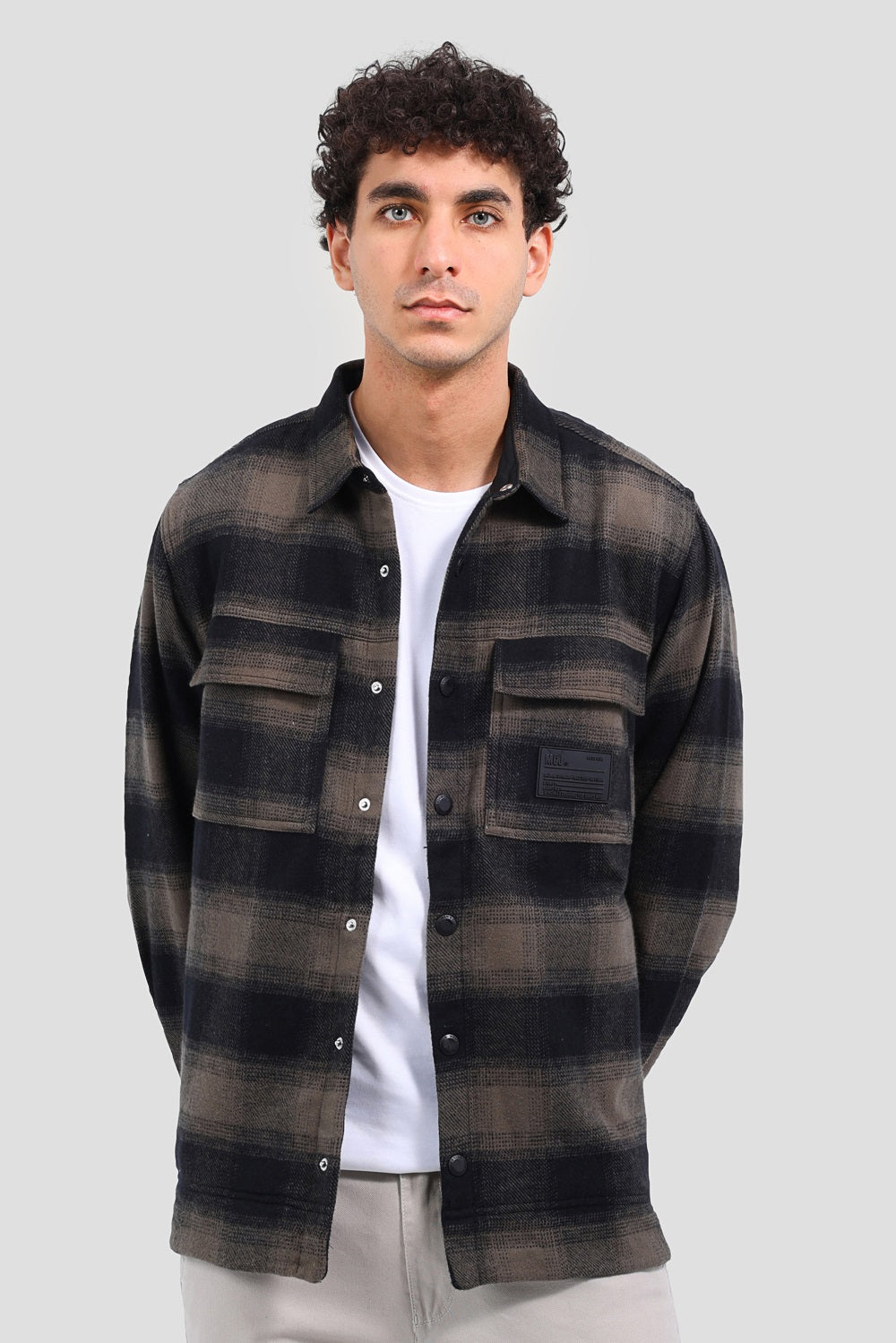 Checked Over Size Shirt