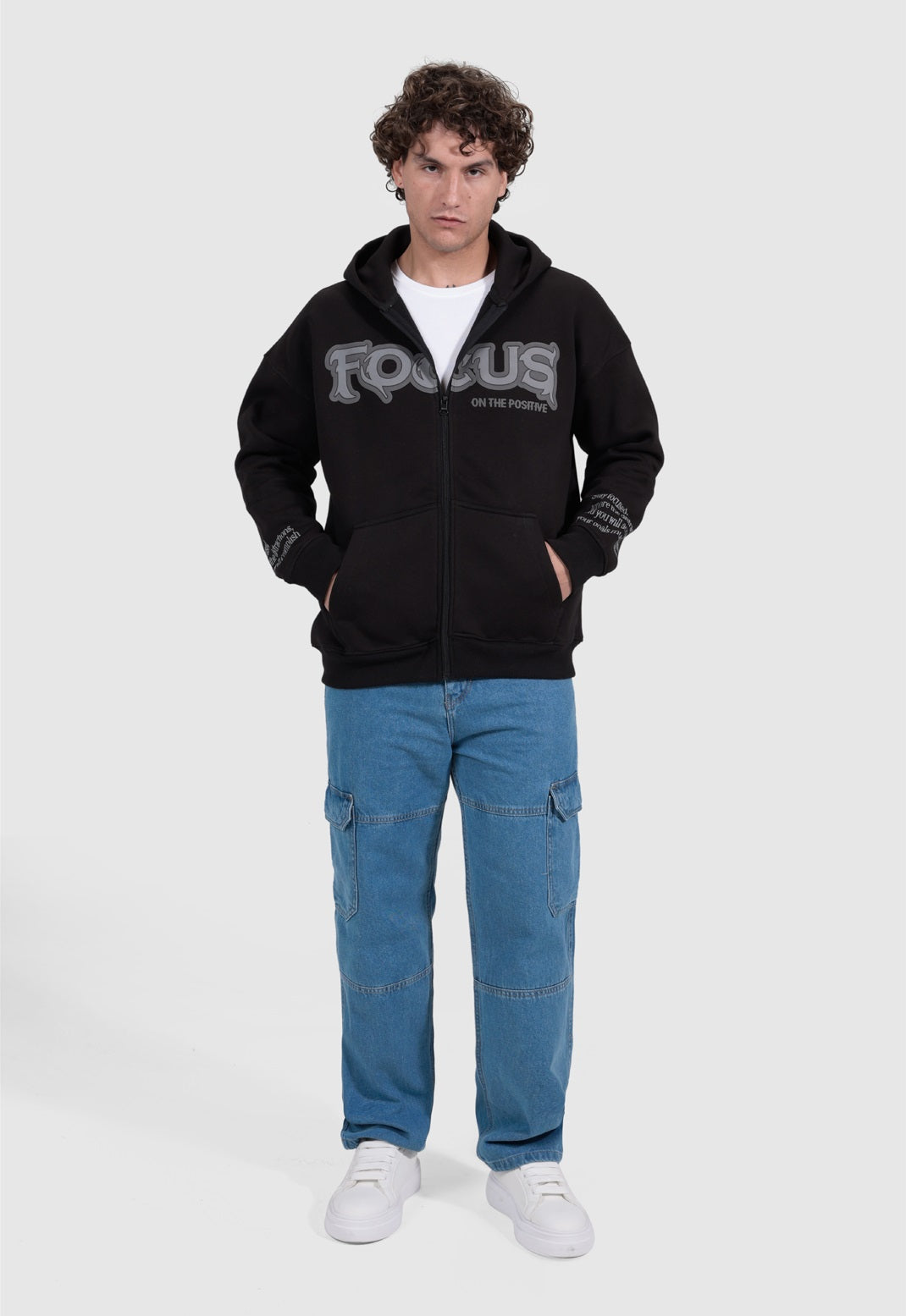 Full Zipper Printed Sweatshirt