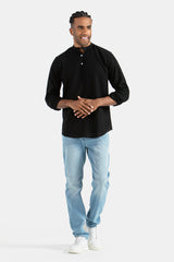 Black Linen Slim Fit Shirt 