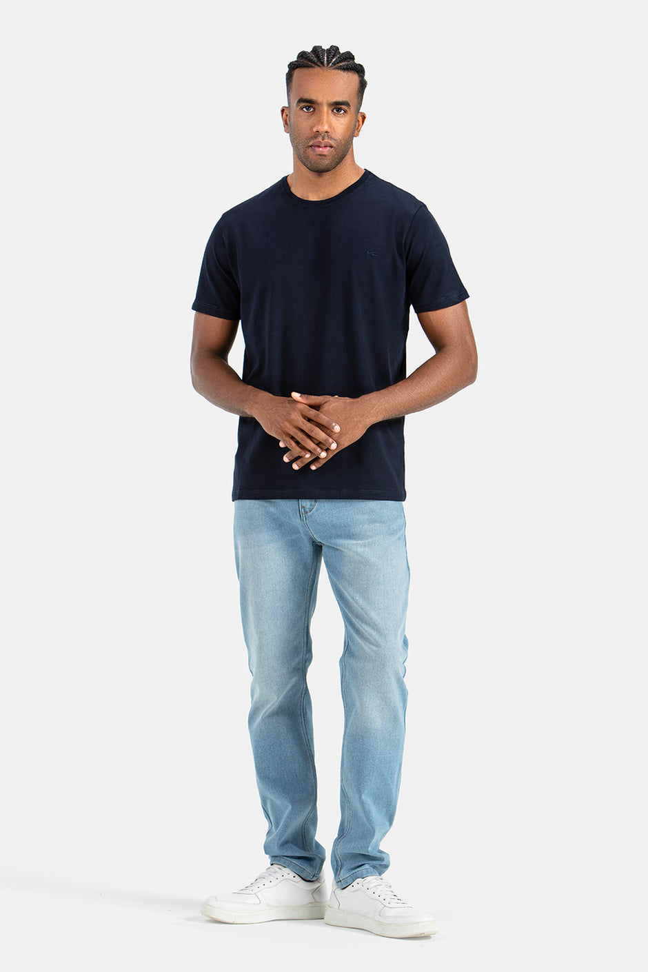 Navy Basic Crew Neck T-Shirt 