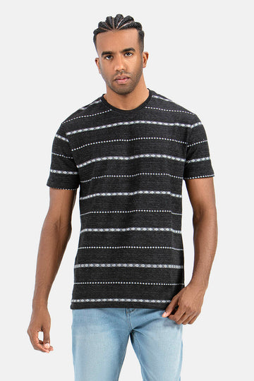 black-printed-t-shirt-crew-neck-summer