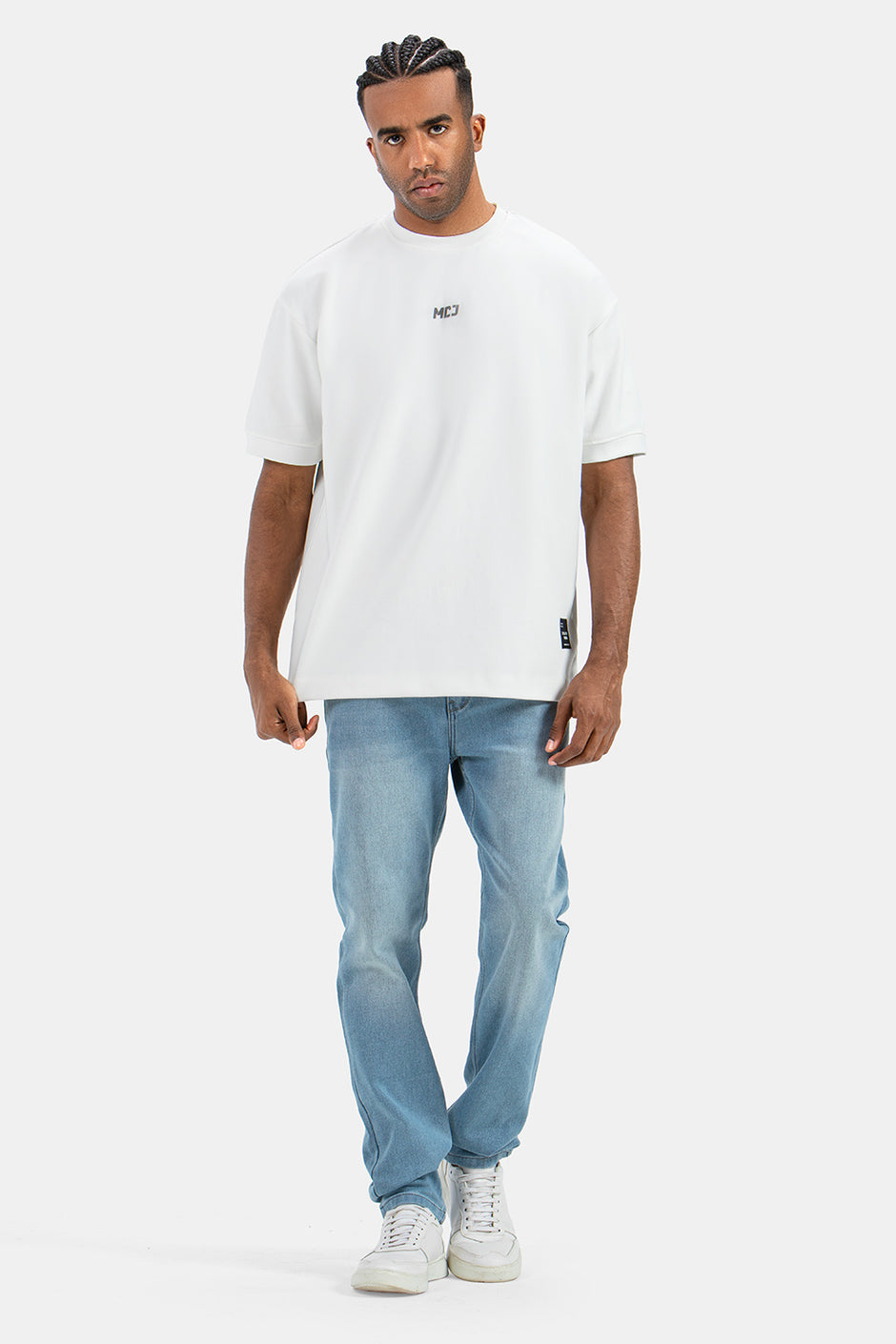 White Crew Neck Oversize T-Shirt