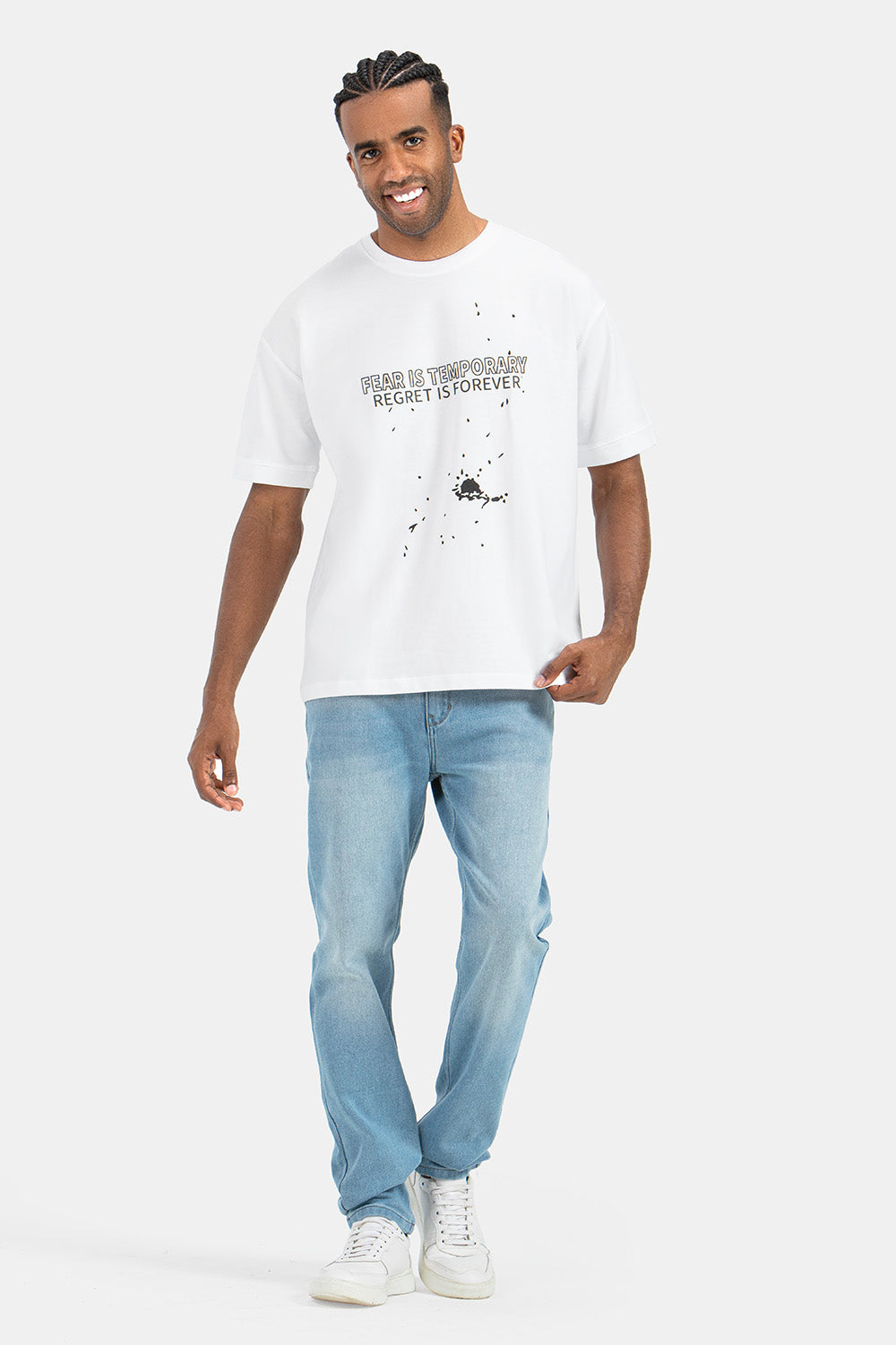 White Crew Neck Oversize T-Shirt