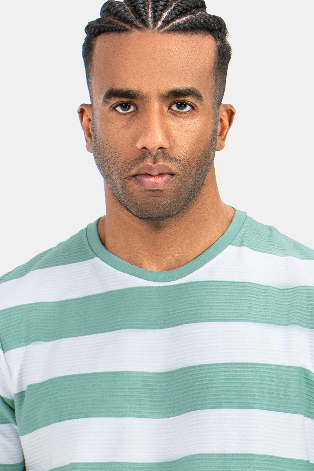 Mint Striped Crew Neck T-Shirt