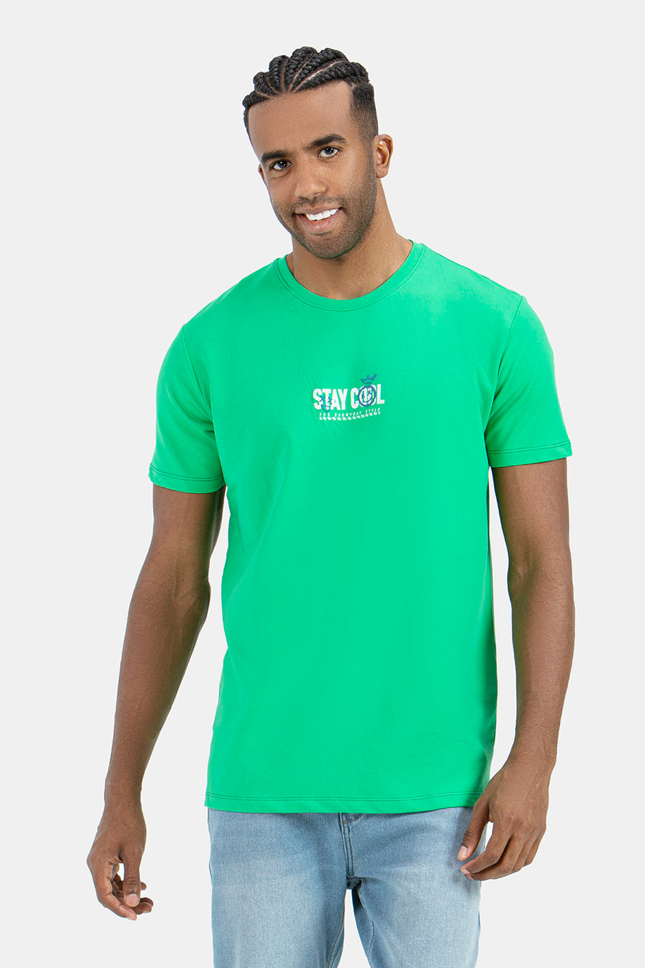 Green Crew Neck Printed T-Shirt