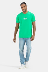 Green Crew Neck Printed T-Shirt